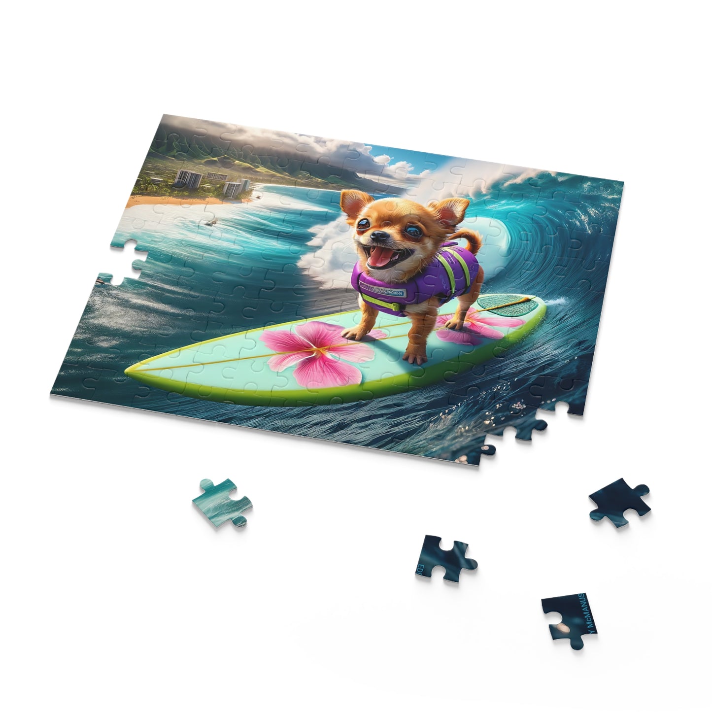 Surf Pups! Surfing Chihuahua Puppy Puzzle 1 - (120, 252, 500-Piece)