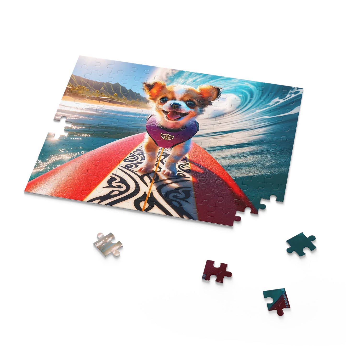 Surf Pups! Surfing Chihuahua Puppy Puzzle 6 - (120, 252, 500-Piece)