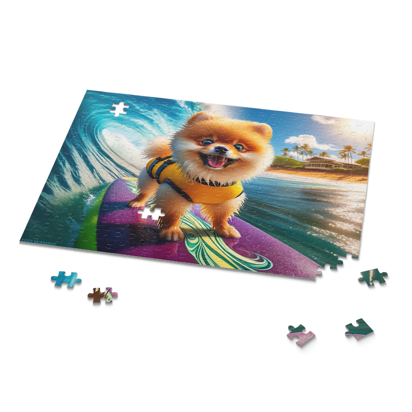 Surf Pups! Surfing Pomeranian Puppy Puzzle 5 - (120, 252, 500-Piece)