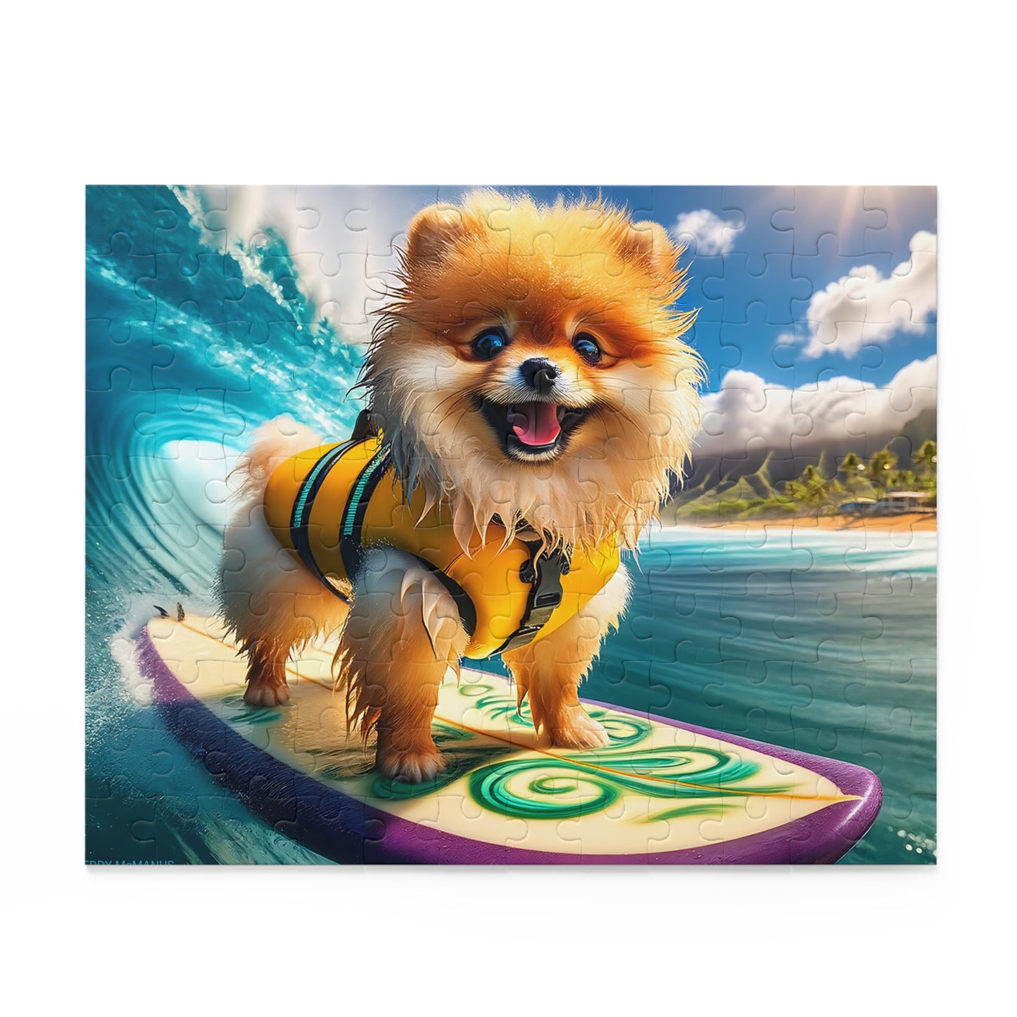 Surf Pups! Surfing Pomeranian Puppy Puzzle 6 - (120, 252, 500-Piece)