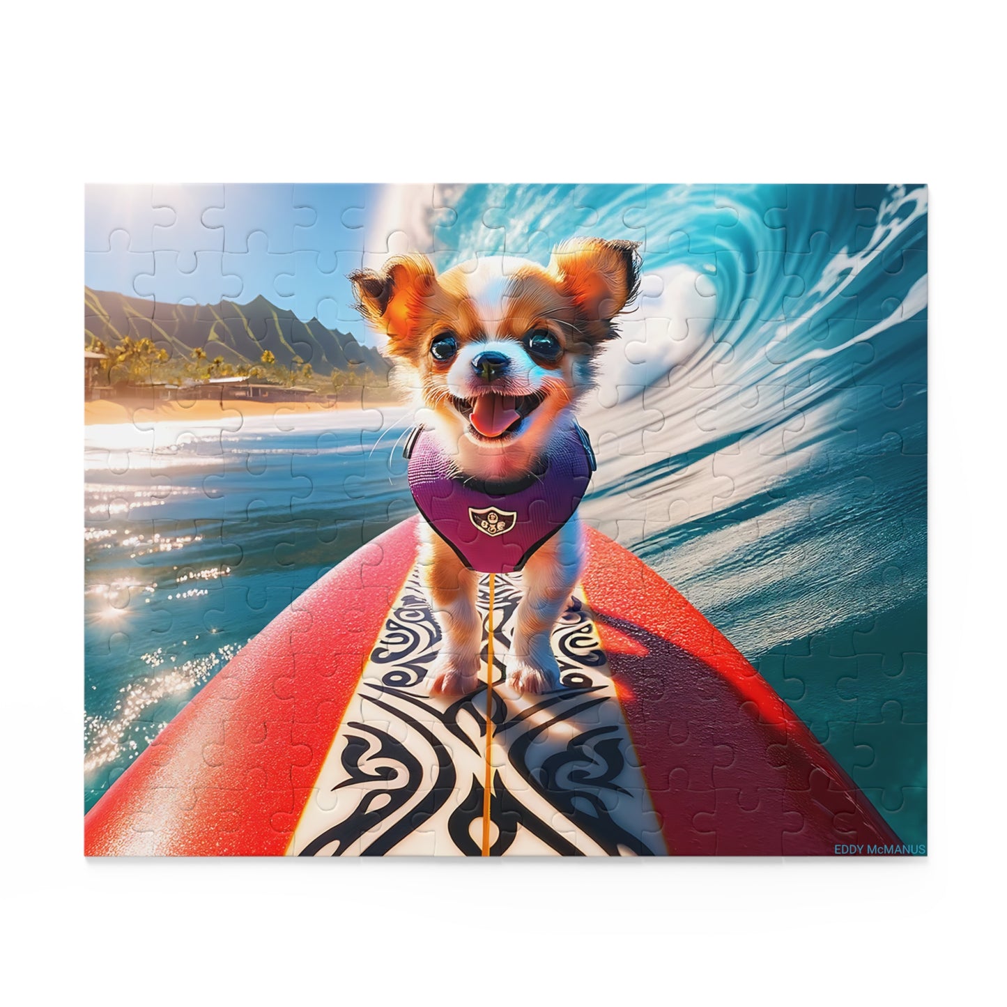 Surf Pups! Surfing Chihuahua Puppy Puzzle 6 - (120, 252, 500-Piece)