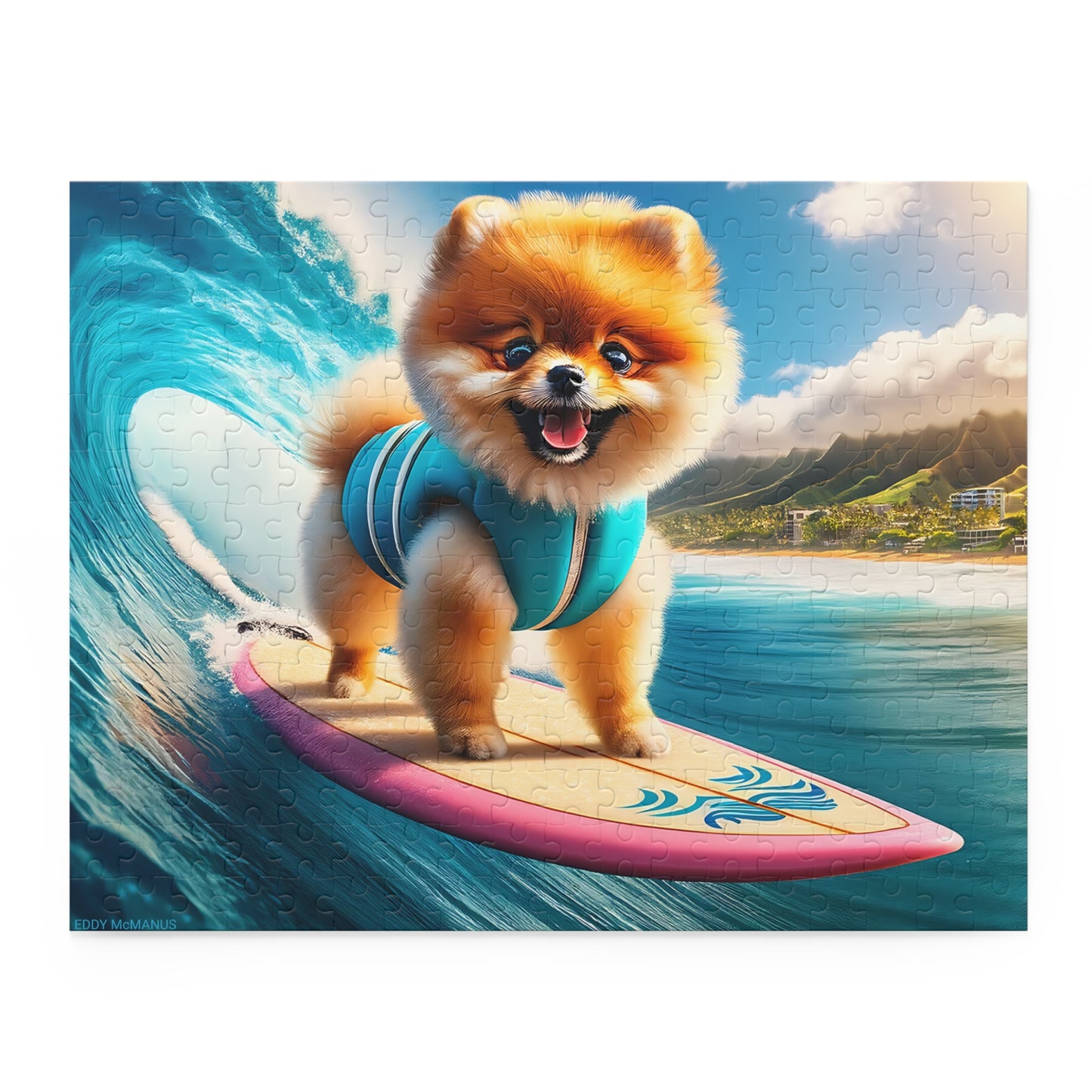 Surf Pups! Surfing Pomeranian Puppy Puzzle 4 - (120, 252, 500-Piece)