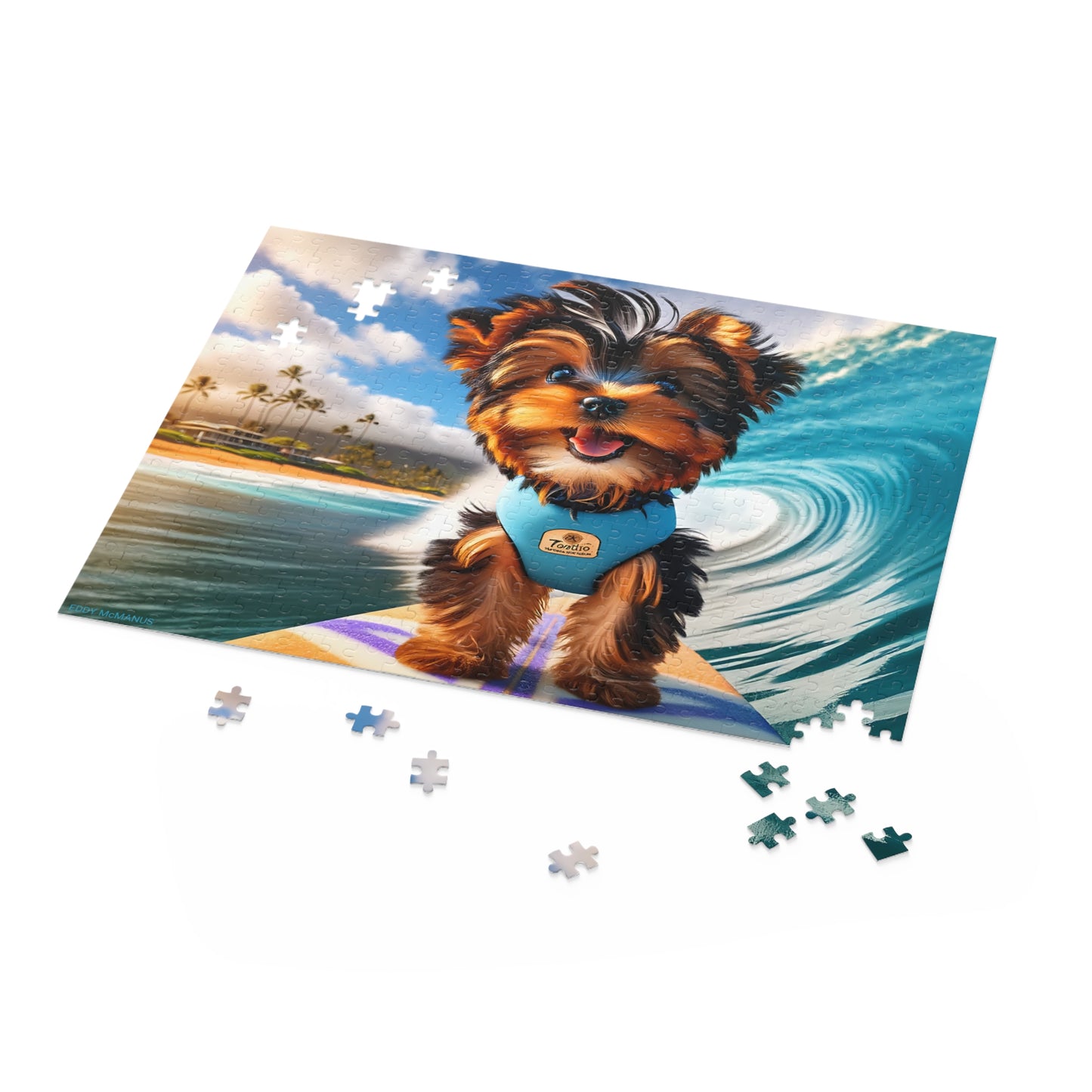 Surf Pups! Surfing Yorkie Puppy Puzzle 5 - (120, 252, 500-Piece)