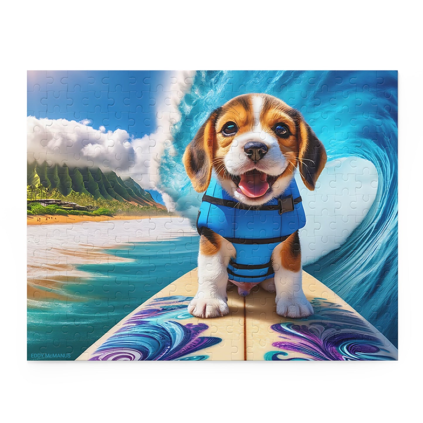 Surf Pups! Surfing Beagle Puppy Puzzle 9 (120, 252, 500-Piece)
