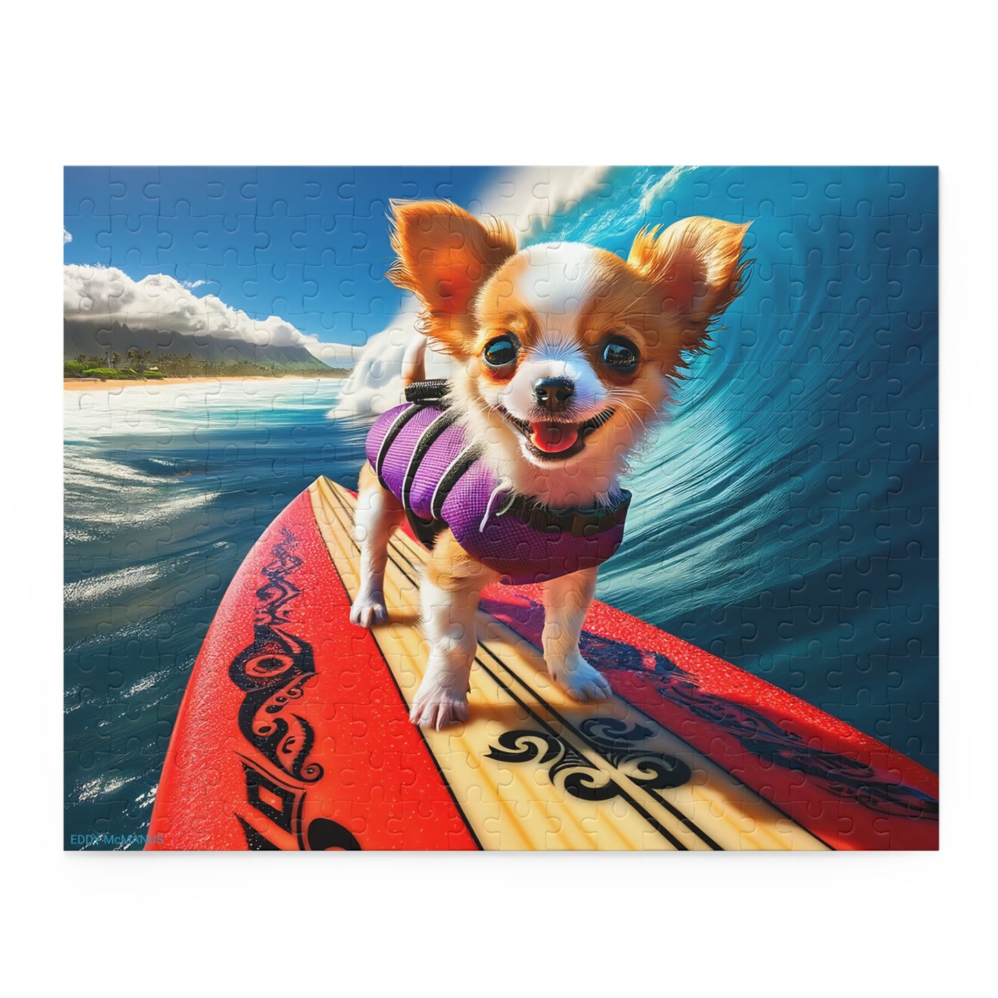 Surf Pups! Surfing Chihuahua Puppy Puzzle 5 - (120, 252, 500-Piece)