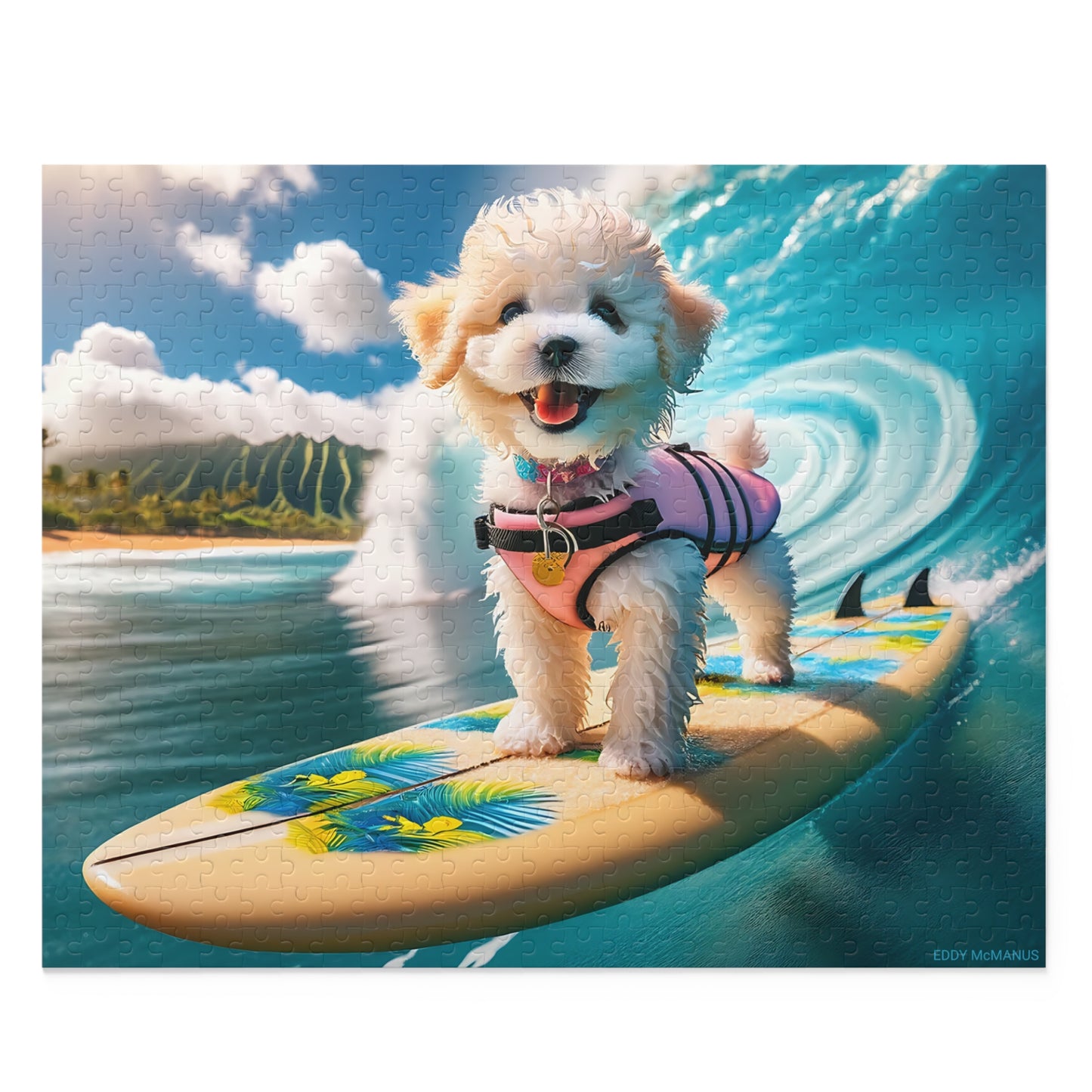 Surf Pups! Surfing Poodle Puppy Puzzle 6 - (120, 252, 500-Piece)