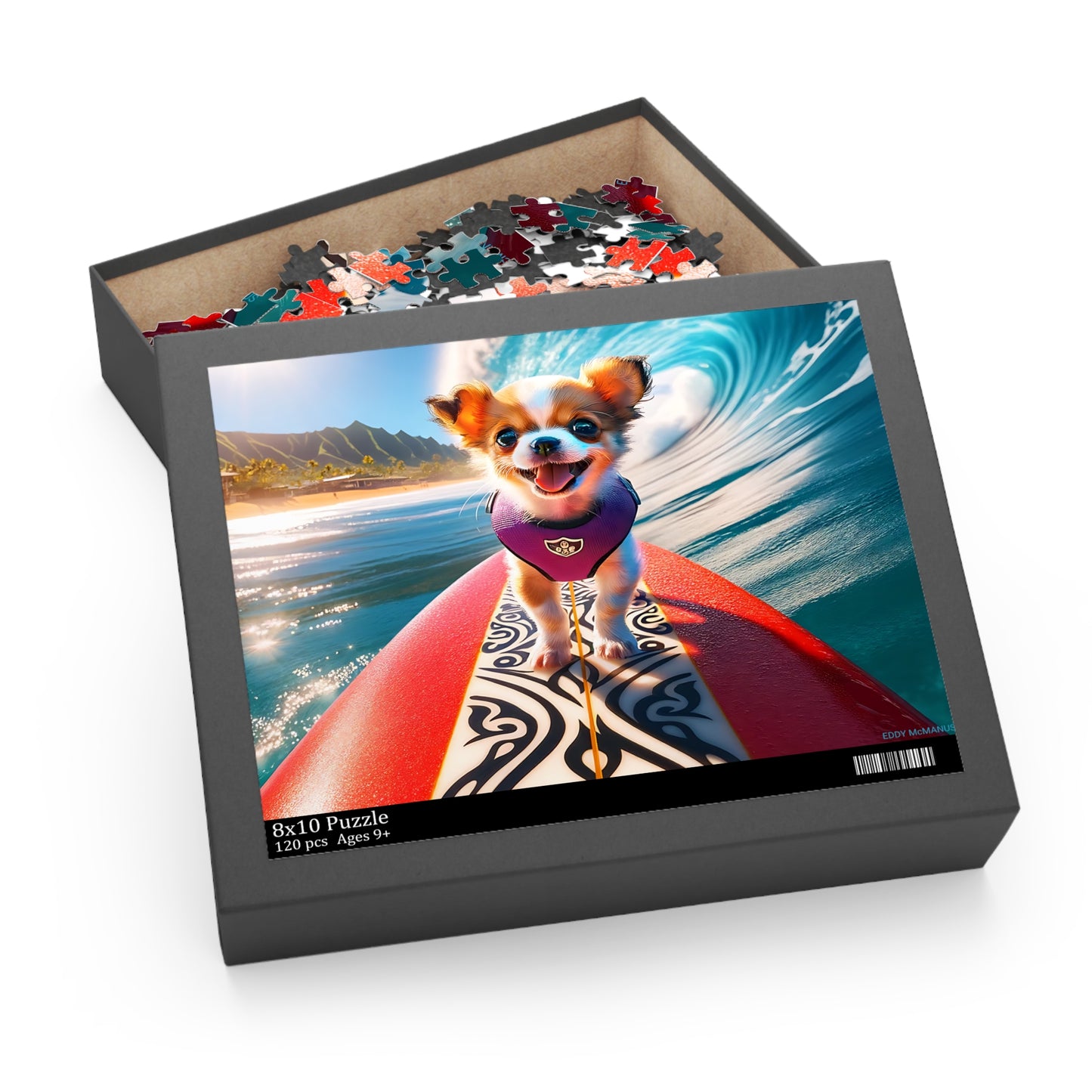 Surf Pups! Surfing Chihuahua Puppy Puzzle 6 - (120, 252, 500-Piece)
