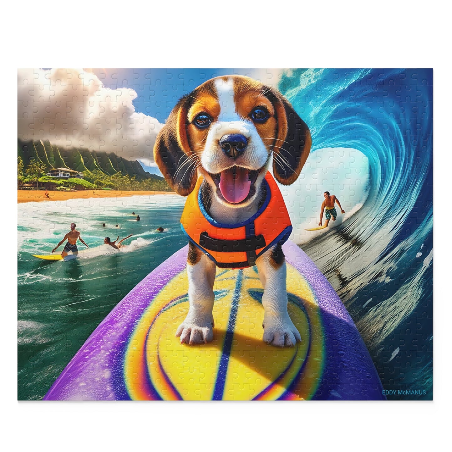 Surf Pups! Surfing Beagle Puppy Puzzle 7 (120, 252, 500-Piece)