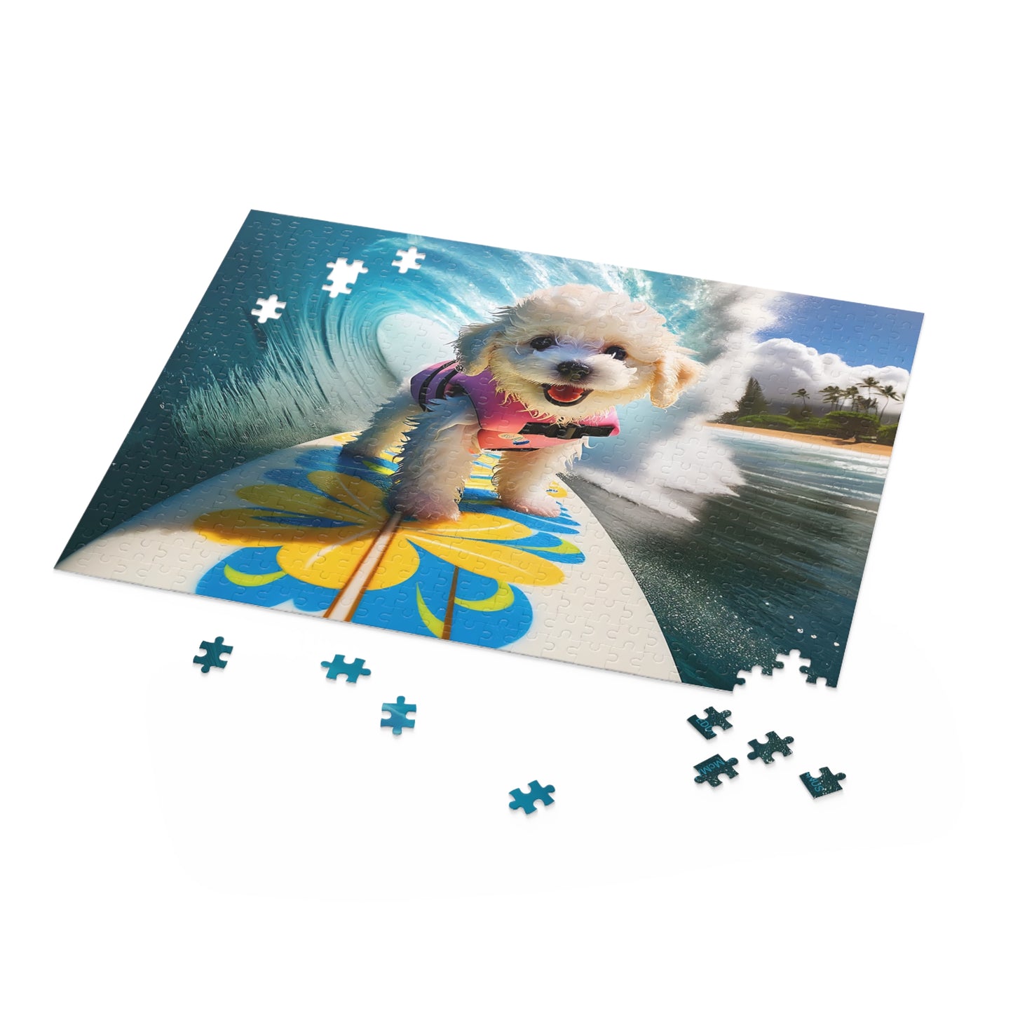 Surf Pups! Surfing Poodle Puppy Puzzle 5 - (120, 252, 500-Piece)