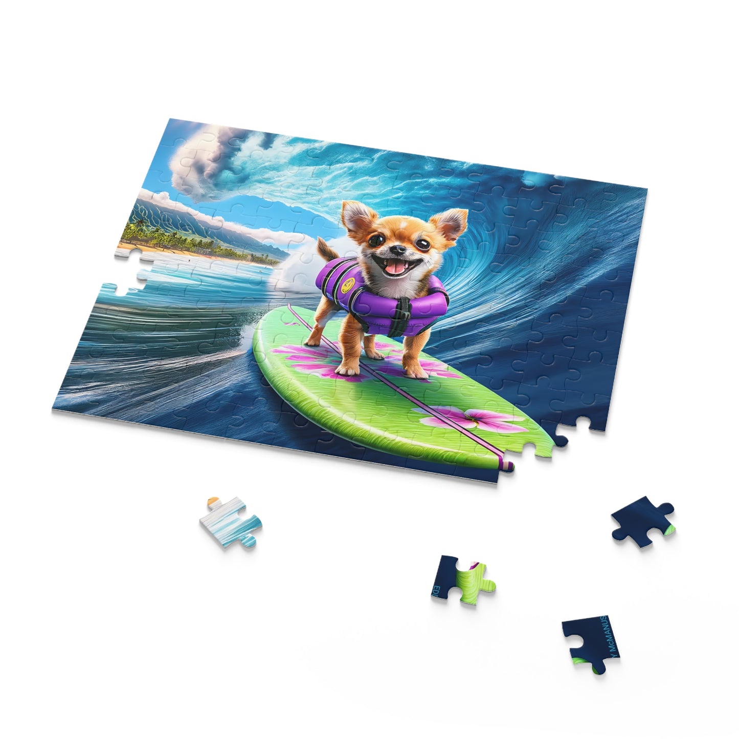 Surf Pups! Surfing Chihuahua Puppy Puzzle 2 - (120, 252, 500-Piece)