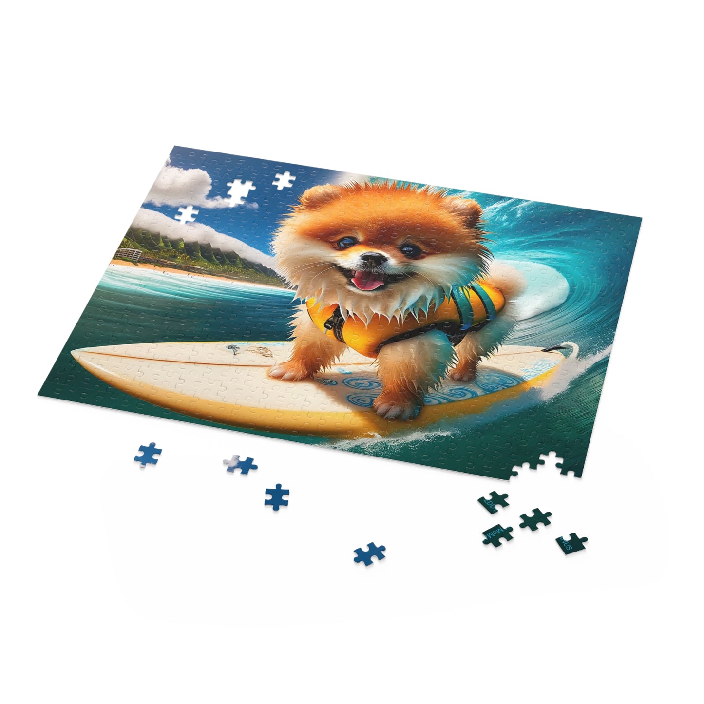 Surf Pups! Surfing Pomeranian Puppy Puzzle 9 - (120, 252, 500-Piece)