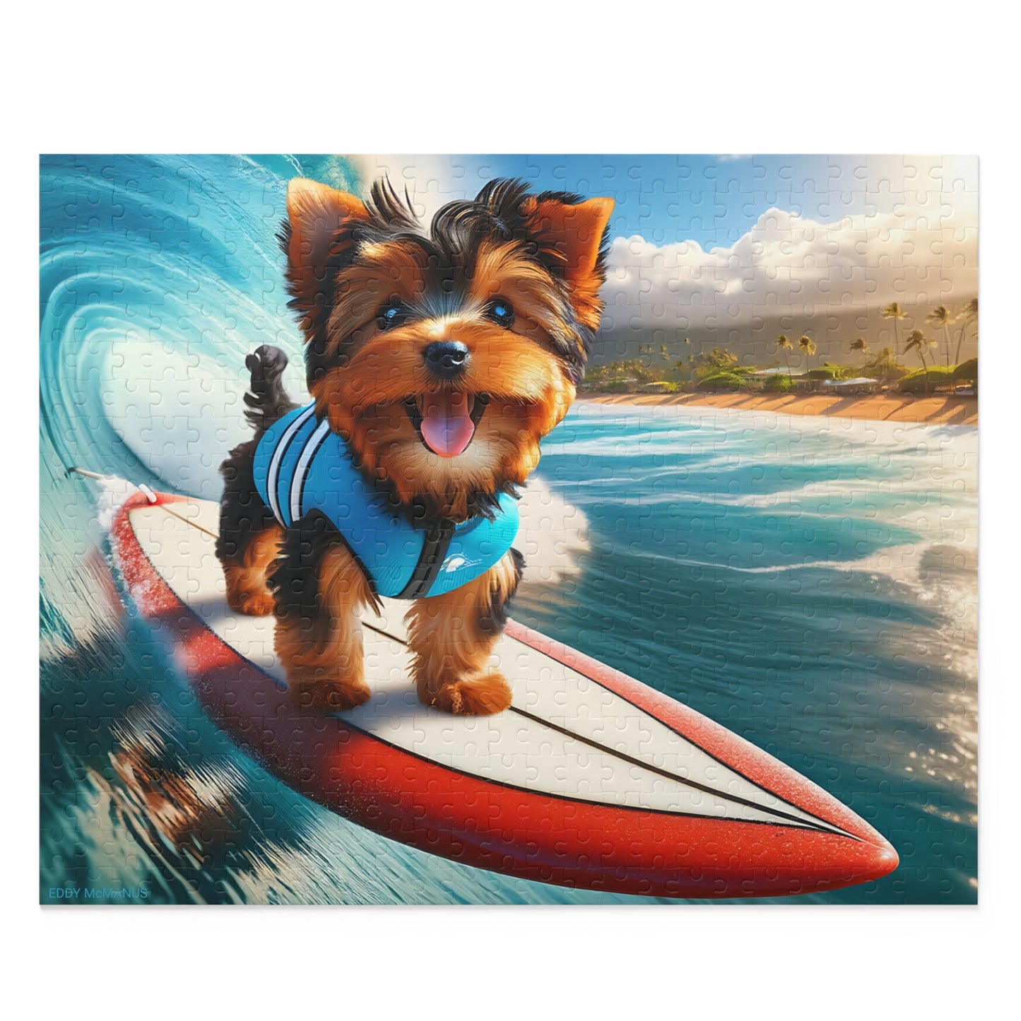 Surf Pups! Surfing Yorkie Puppy Puzzle 4 - (120, 252, 500-Piece)