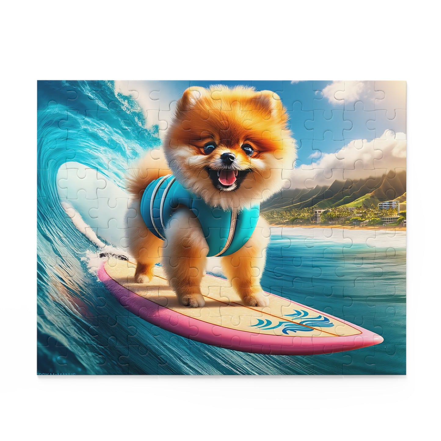 Surf Pups! Surfing Pomeranian Puppy Puzzle 4 - (120, 252, 500-Piece)