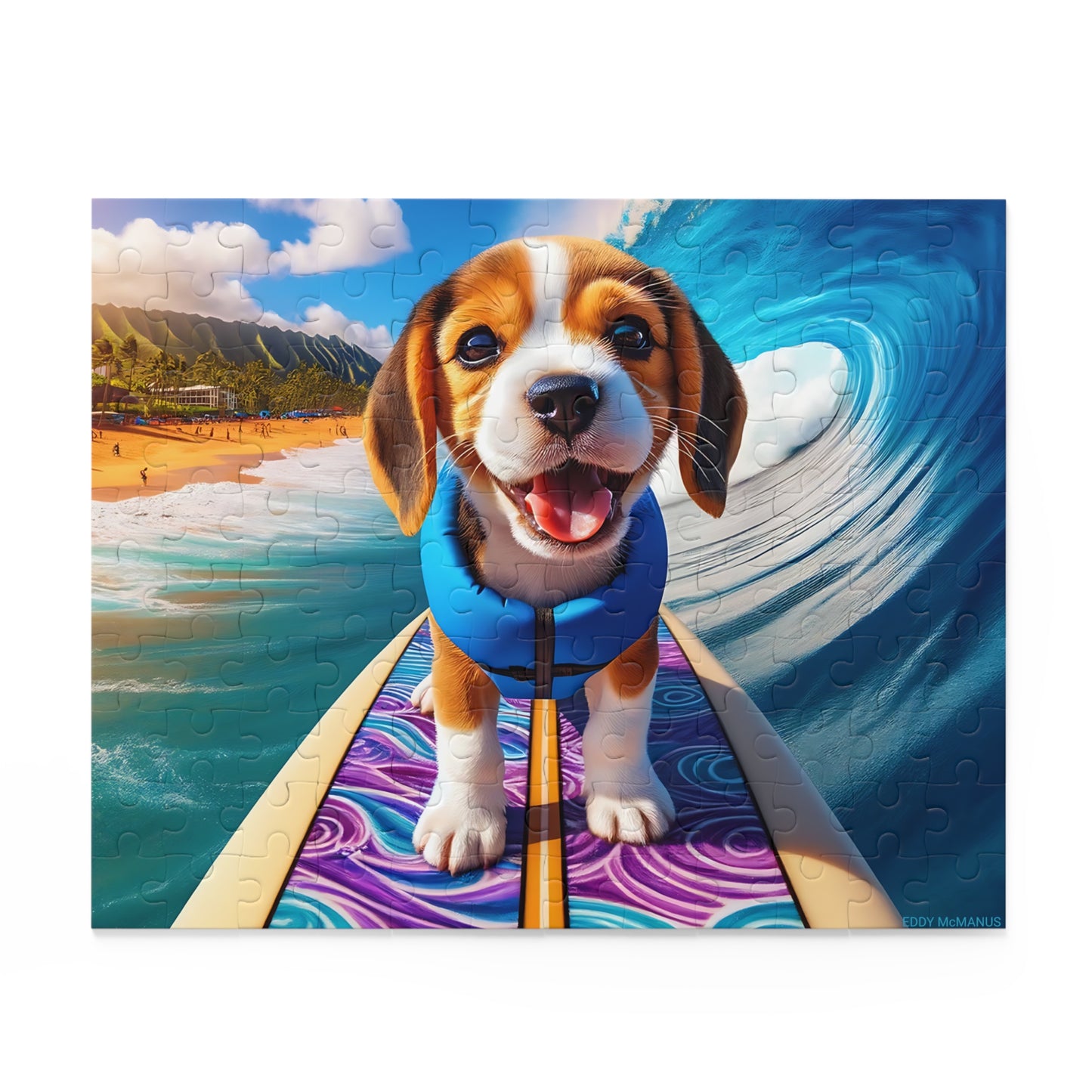 Surf Pups! Surfing Beagle Puppy Puzzle 8 (120, 252, 500-Piece)