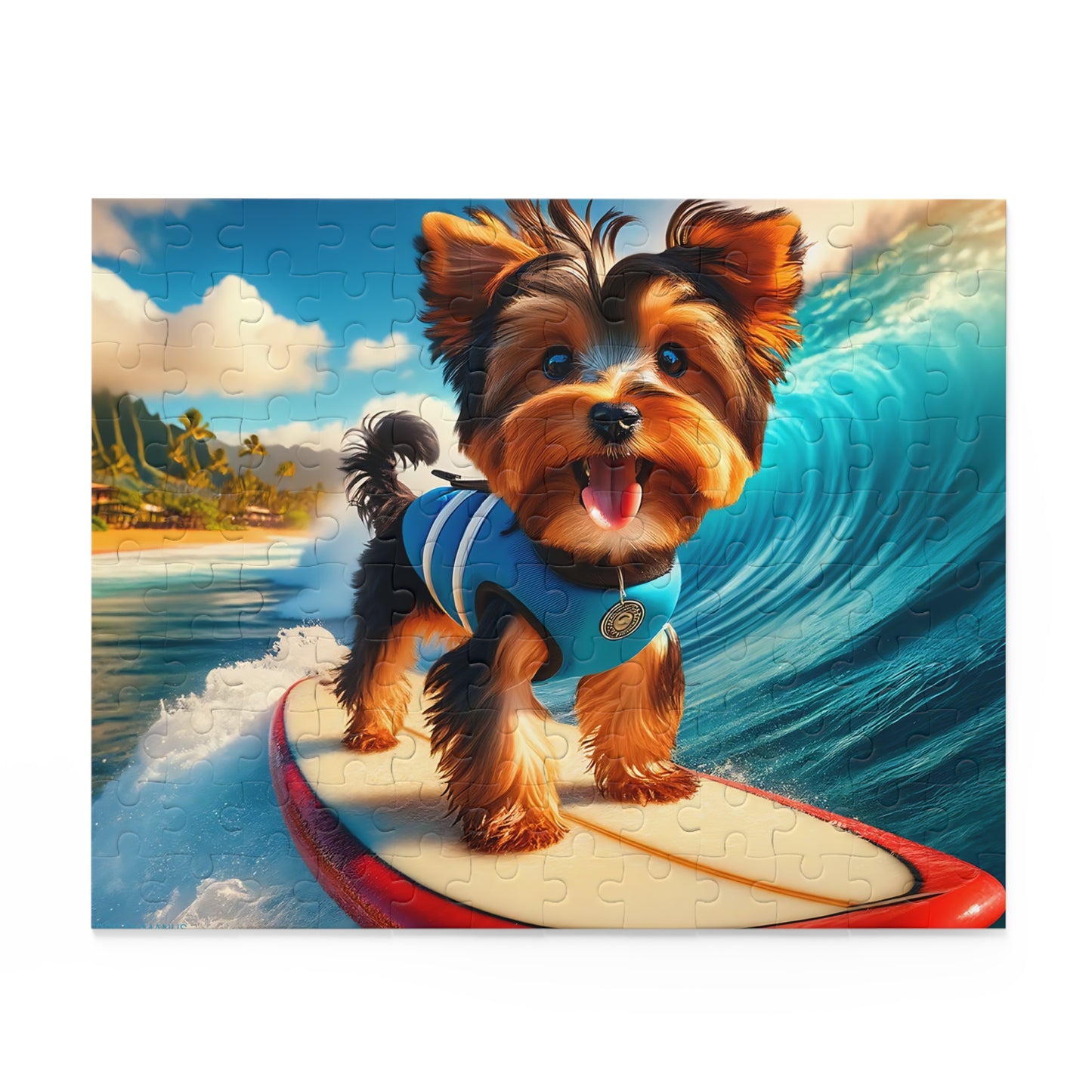 Surf Pups! Surfing Yorkie Puppy Puzzle 3 - (120, 252, 500-Piece)