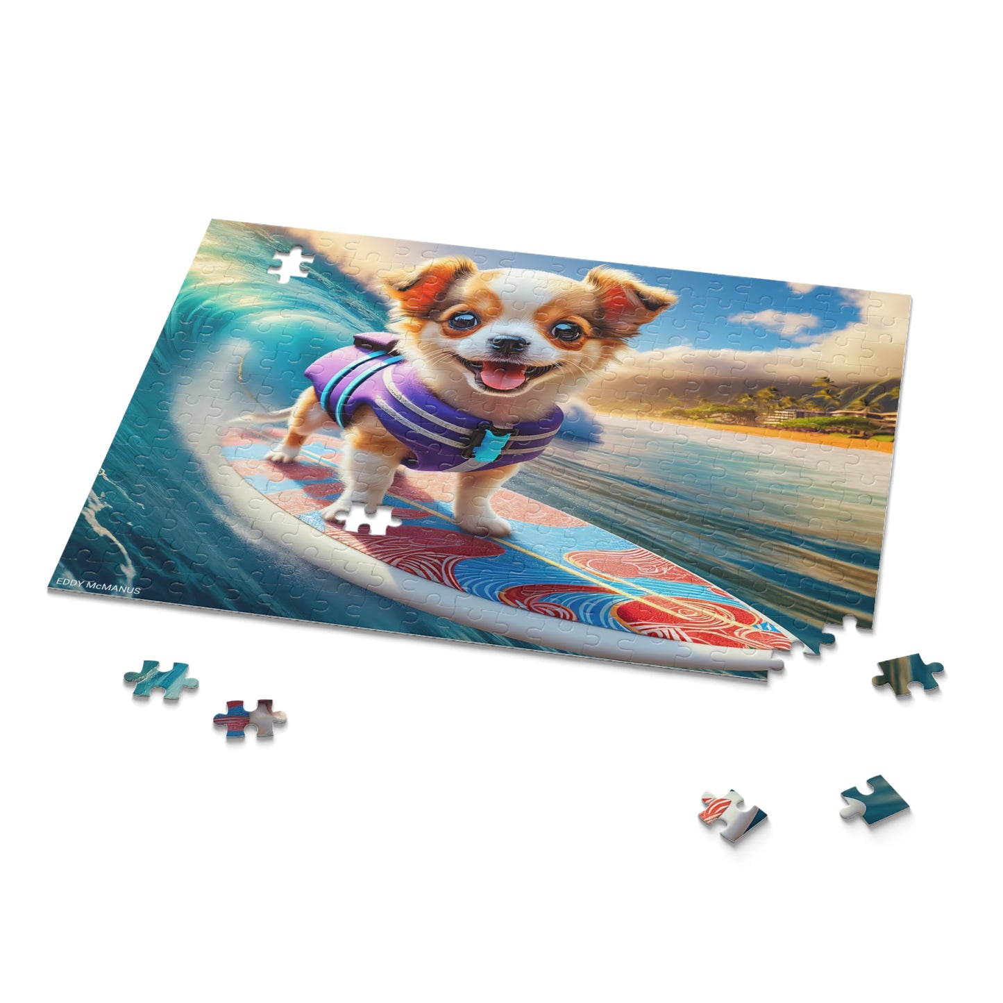 Surf Pups! Surfing Chihuahua Puppy Puzzle 3 - (120, 252, 500-Piece)