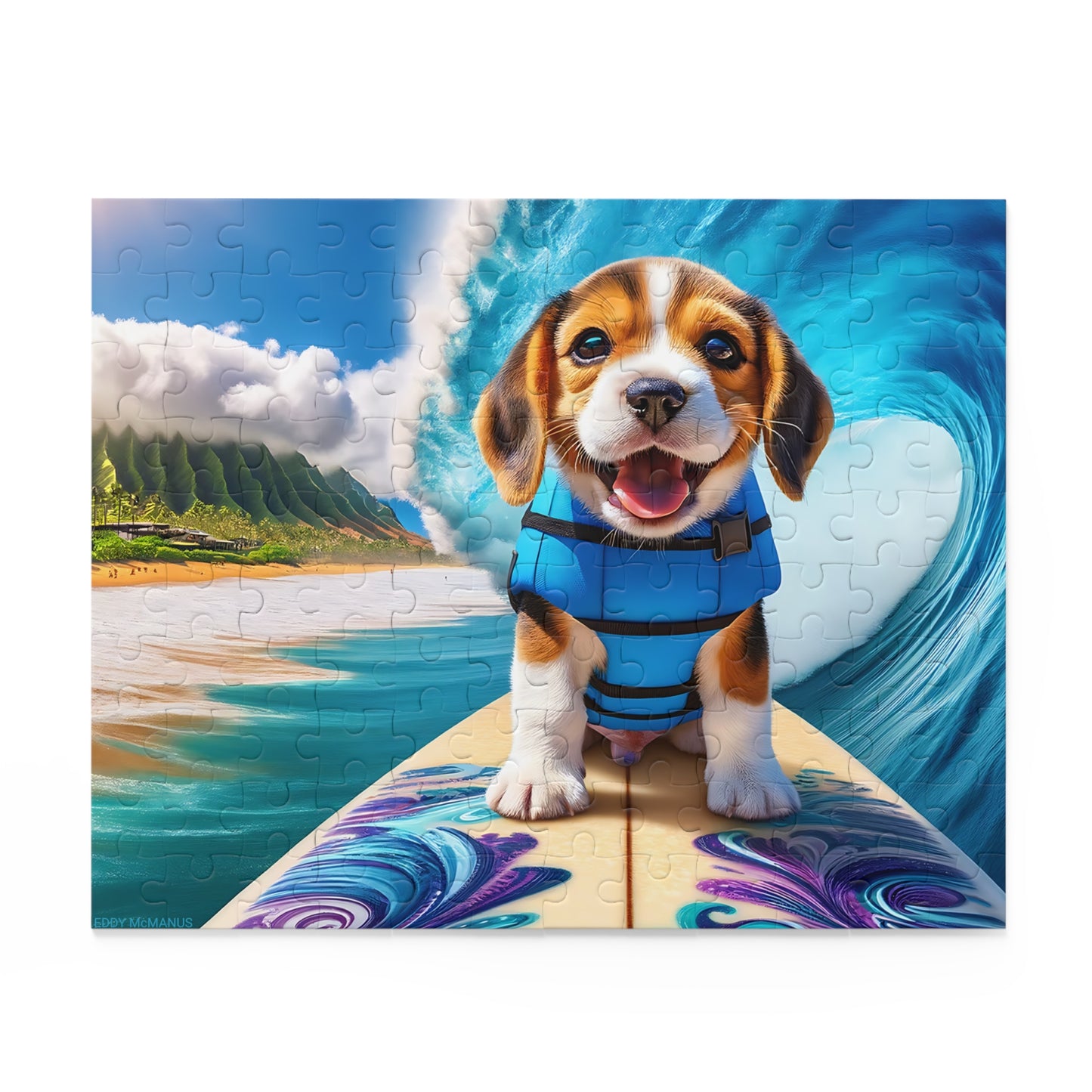 Surf Pups! Surfing Beagle Puppy Puzzle 9 (120, 252, 500-Piece)