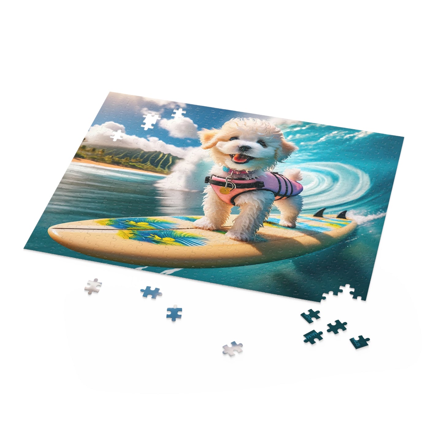Surf Pups! Surfing Poodle Puppy Puzzle 6 - (120, 252, 500-Piece)