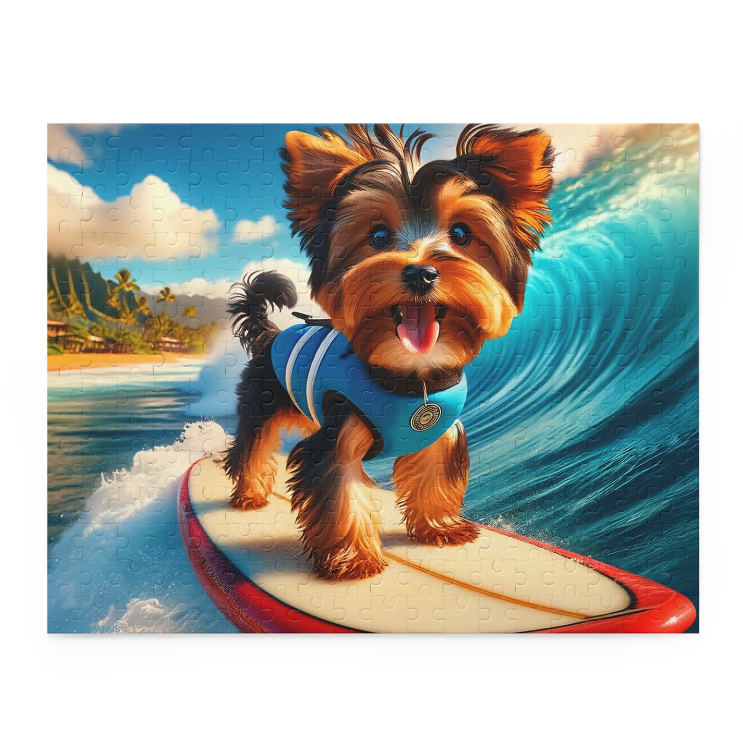 Surf Pups! Surfing Yorkie Puppy Puzzle 3 - (120, 252, 500-Piece)