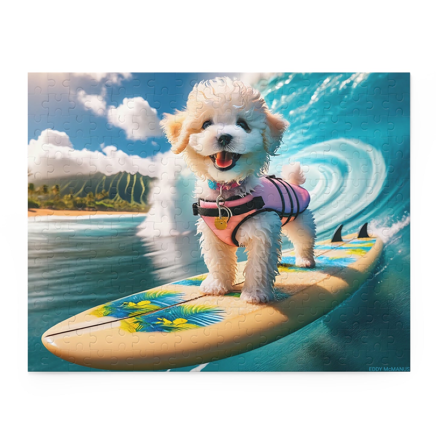 Surf Pups! Surfing Poodle Puppy Puzzle 6 - (120, 252, 500-Piece)