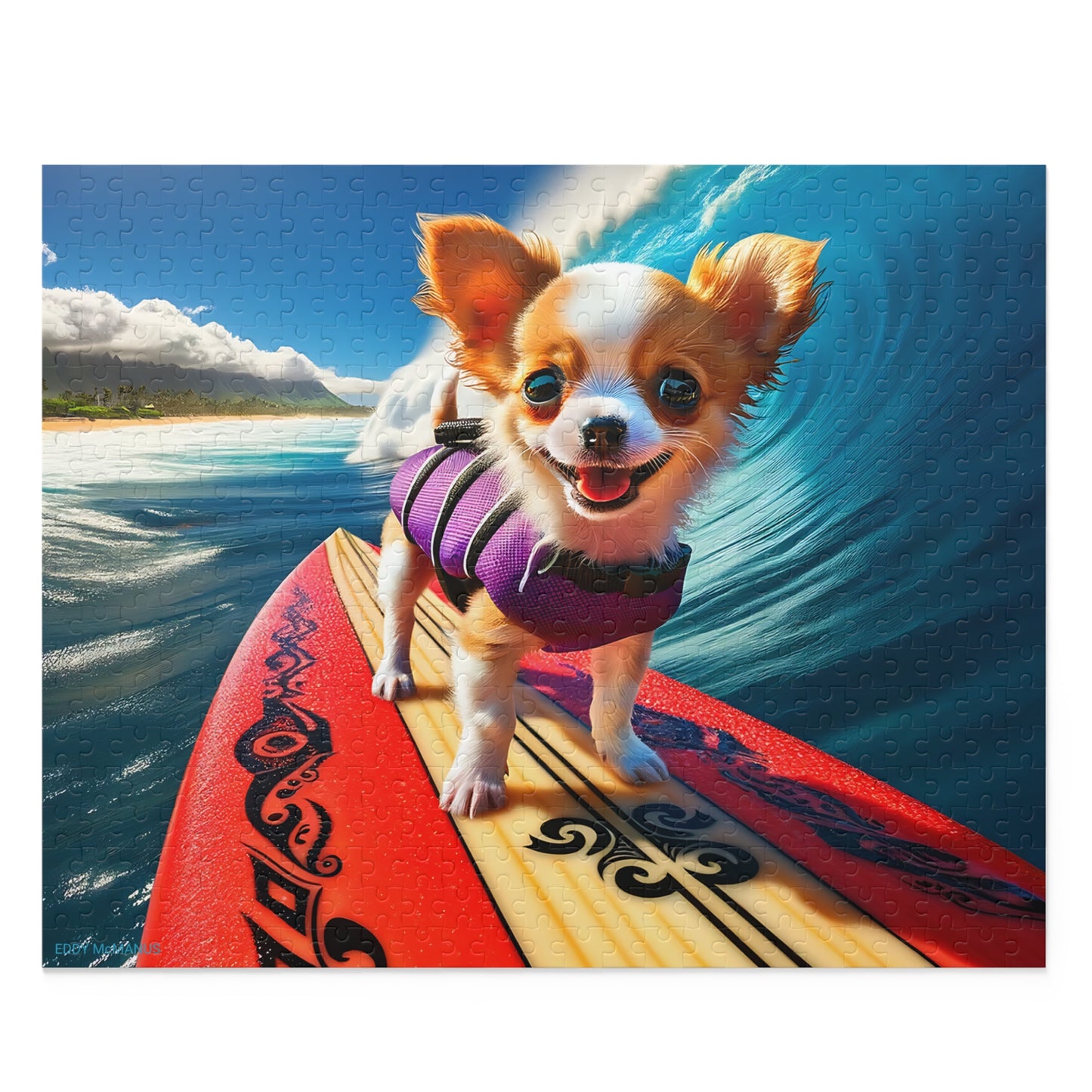 Surf Pups! Surfing Chihuahua Puppy Puzzle 5 - (120, 252, 500-Piece)