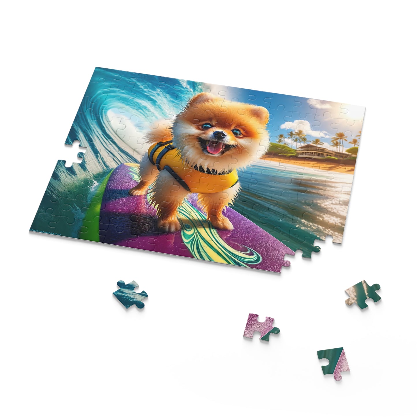 Surf Pups! Surfing Pomeranian Puppy Puzzle 5 - (120, 252, 500-Piece)