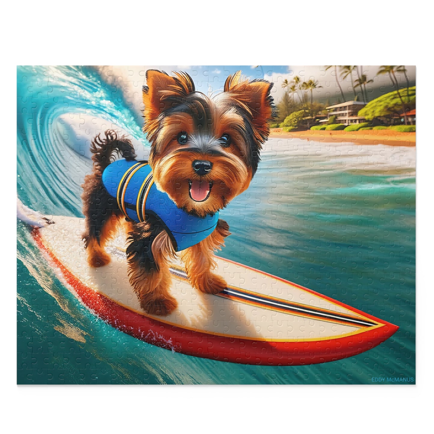 Surf Pups! Surfing Yorkie Puppy Puzzle 11 - (120, 252, 500-Piece)