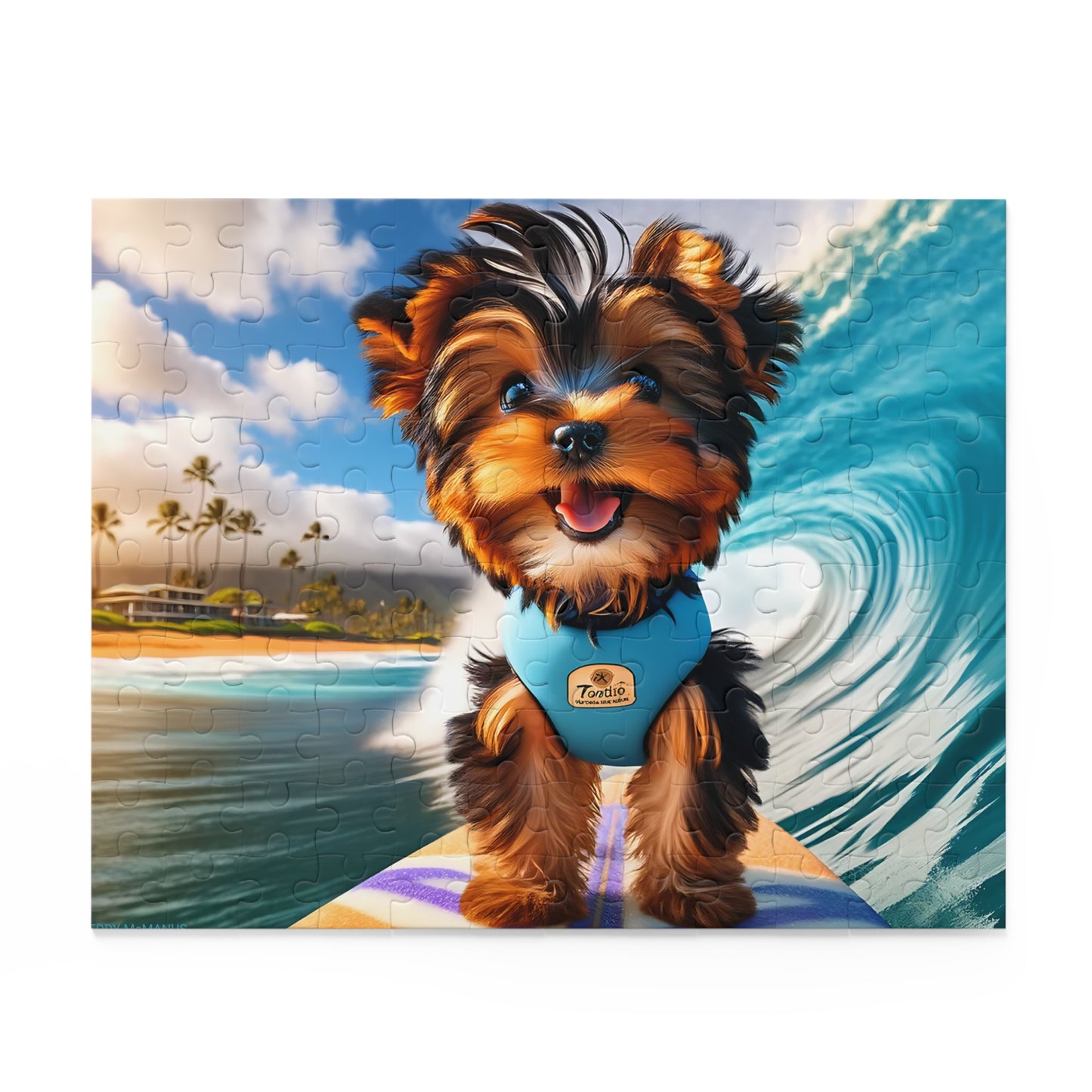 Surf Pups! Surfing Yorkie Puppy Puzzle 5 - (120, 252, 500-Piece)