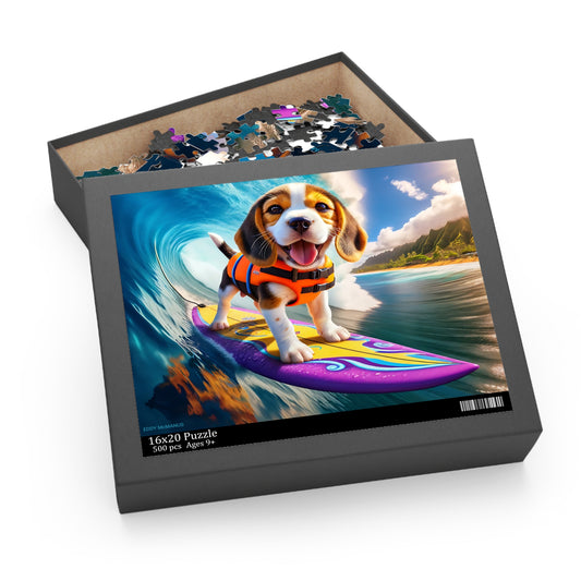 Surf Pups! Surfing Beagle Puppy Puzzle 6 (120, 252, 500-Piece)
