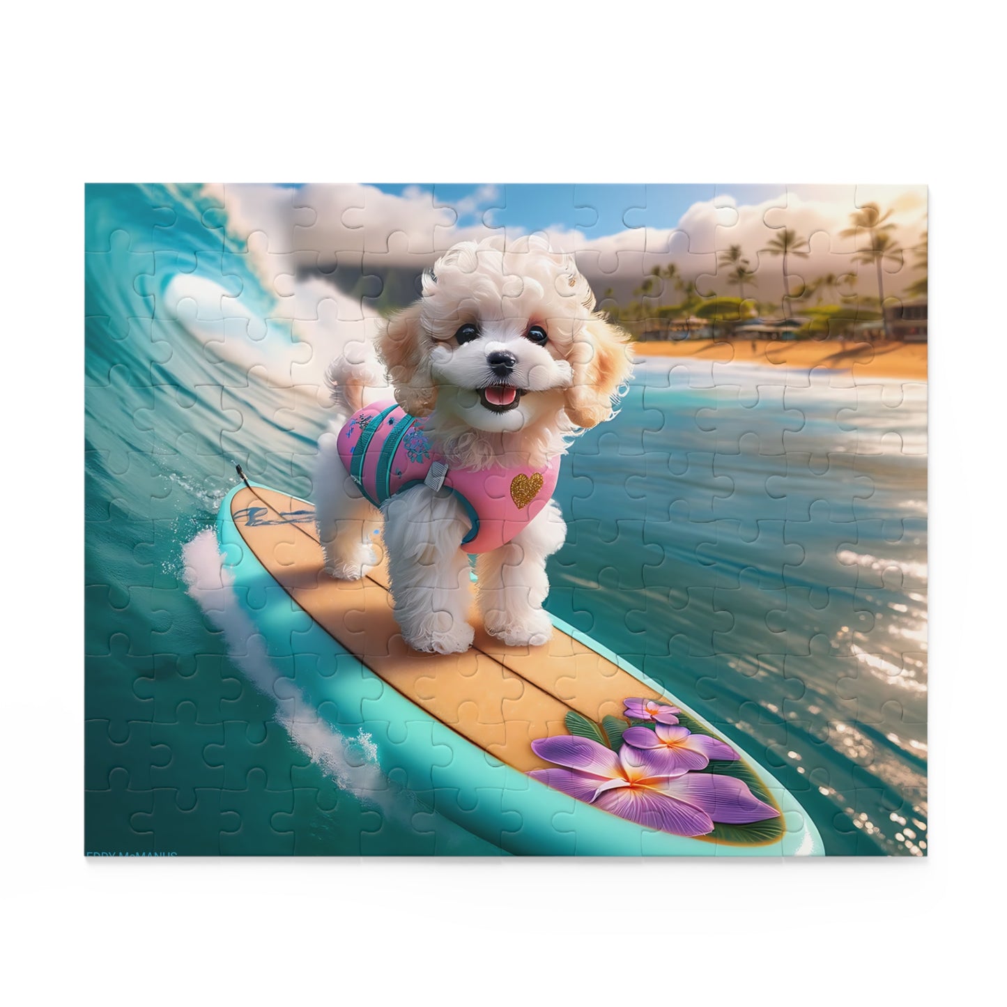 Surf Pups! Surfing Poodle Puppy Puzzle 7 - (120, 252, 500-Piece)
