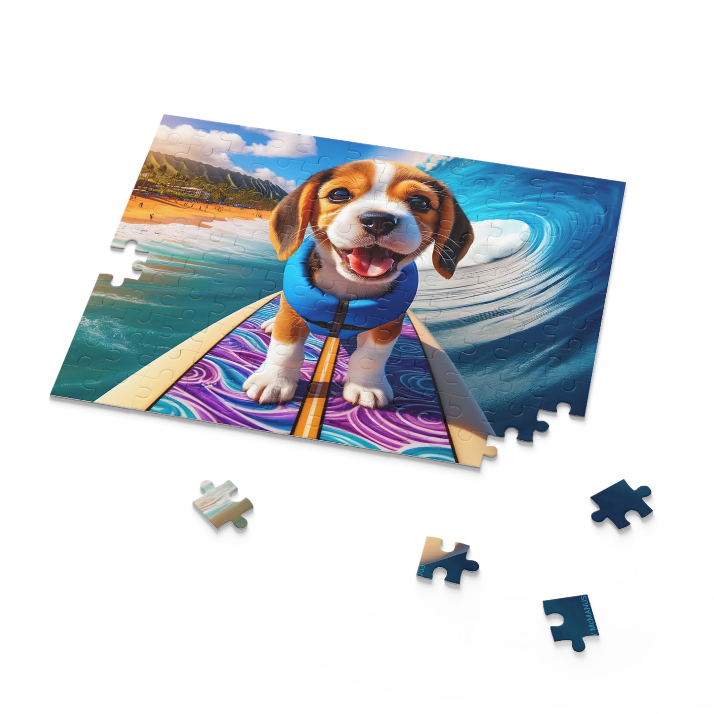 Surf Pups! Surfing Beagle Puppy Puzzle 8 (120, 252, 500-Piece)