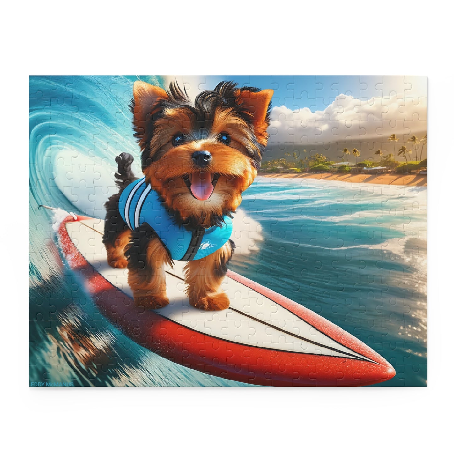 Surf Pups! Surfing Yorkie Puppy Puzzle 4 - (120, 252, 500-Piece)