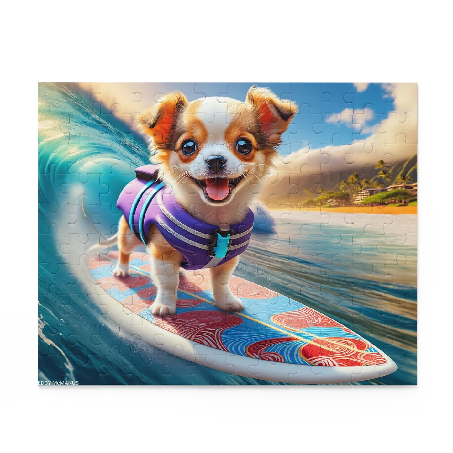 Surf Pups! Surfing Chihuahua Puppy Puzzle 3 - (120, 252, 500-Piece)