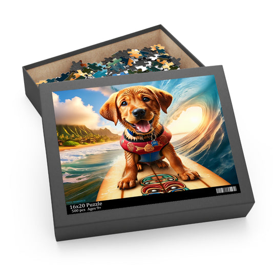 Surf Pups! Surfing Labrador Puppy Puzzle 9 - (120, 252, 500-Piece)
