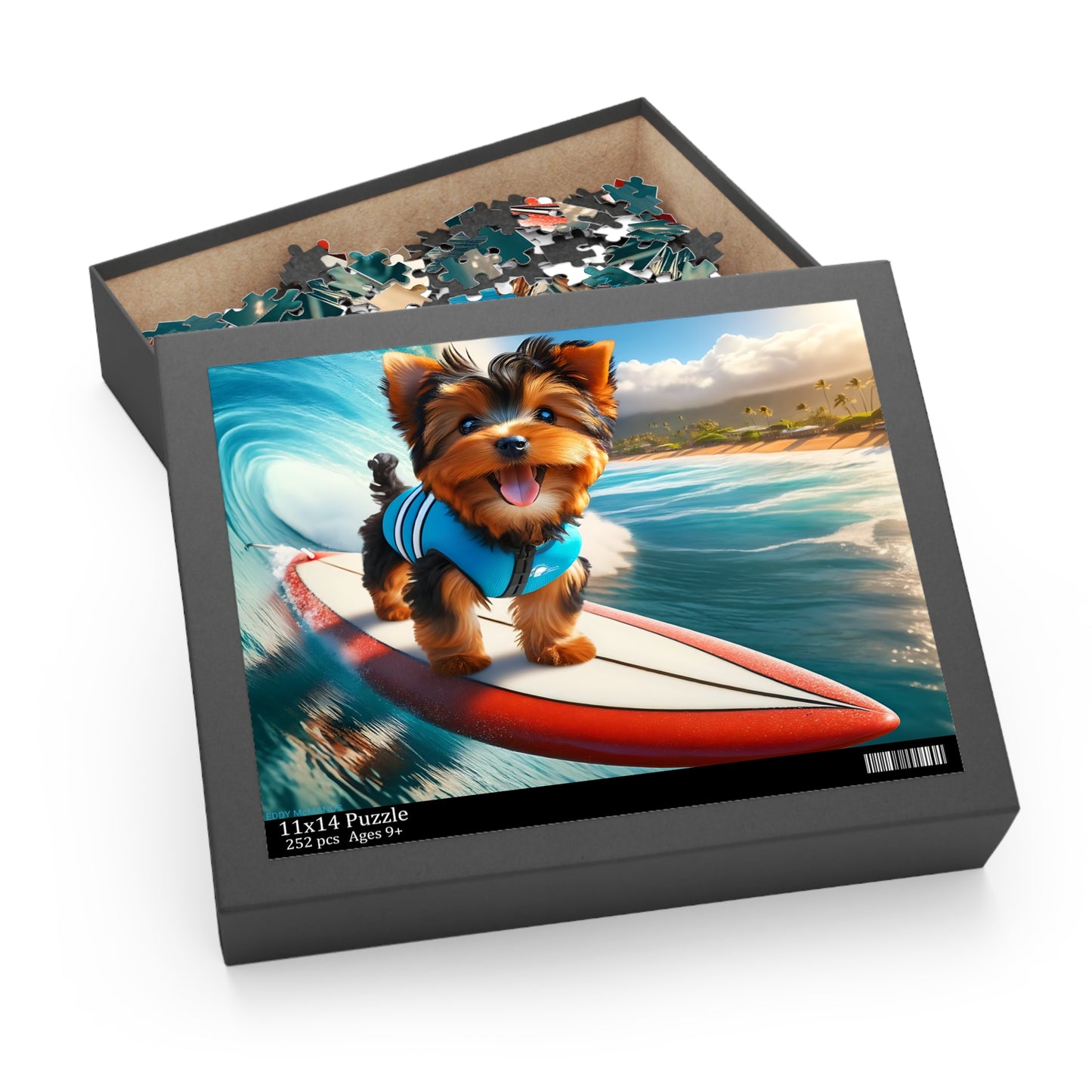 Surf Pups! Surfing Yorkie Puppy Puzzle 4 - (120, 252, 500-Piece)