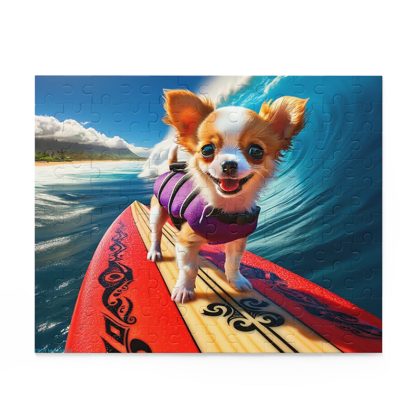 Surf Pups! Surfing Chihuahua Puppy Puzzle 5 - (120, 252, 500-Piece)