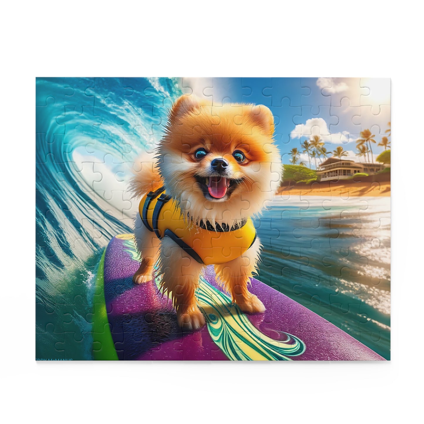 Surf Pups! Surfing Pomeranian Puppy Puzzle 5 - (120, 252, 500-Piece)