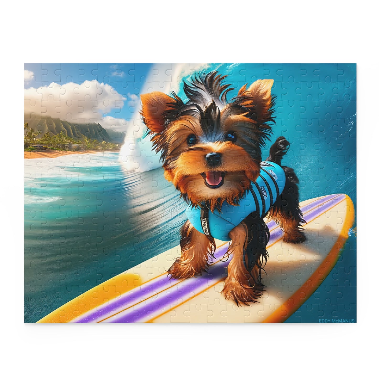 Surf Pups! Surfing Yorkie Puppy Puzzle 6 - (120, 252, 500-Piece)