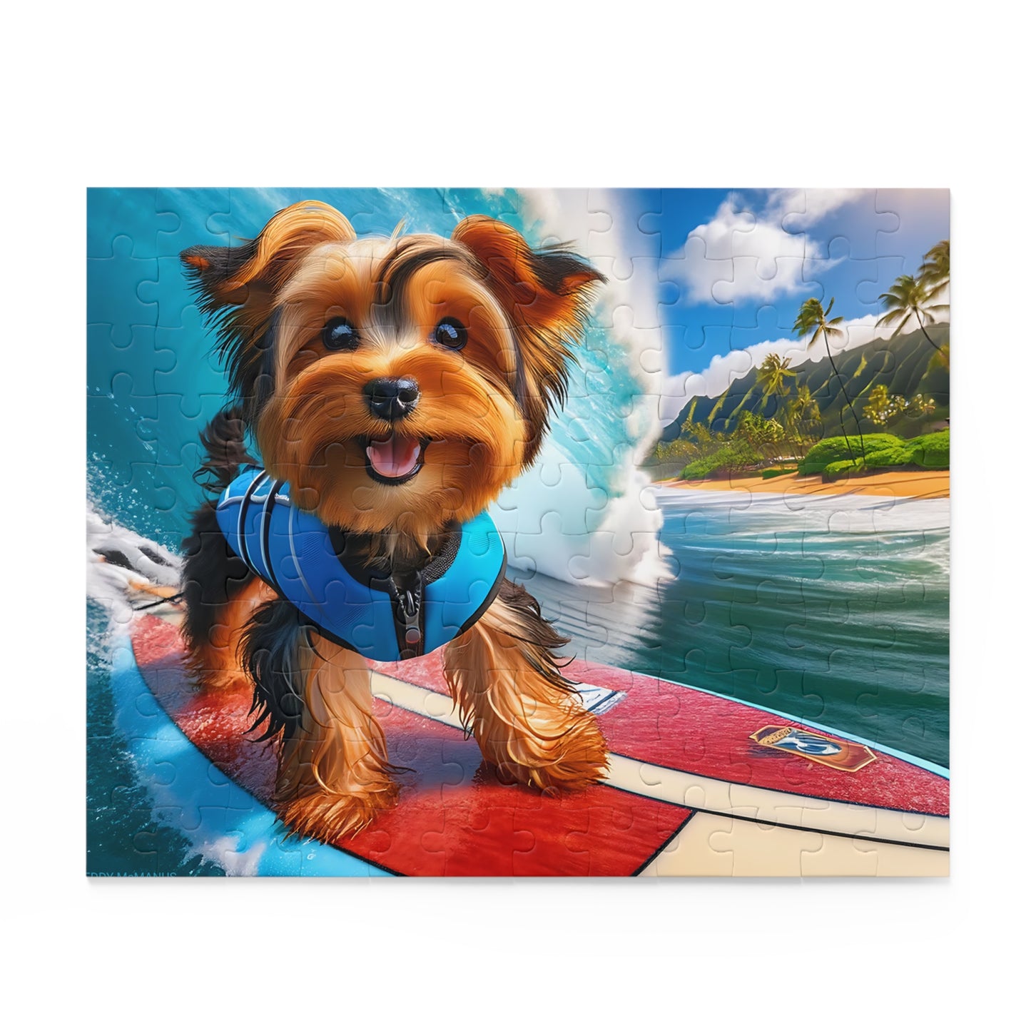 Surf Pups! Surfing Yorkie Puppy Puzzle 7 - (120, 252, 500-Piece)
