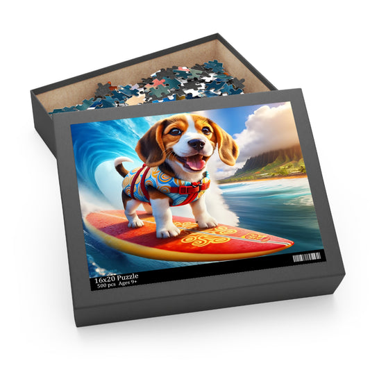 Surf Pups! Surfing Beagle Puppy Puzzle 2 (120, 252, 500-Piece)