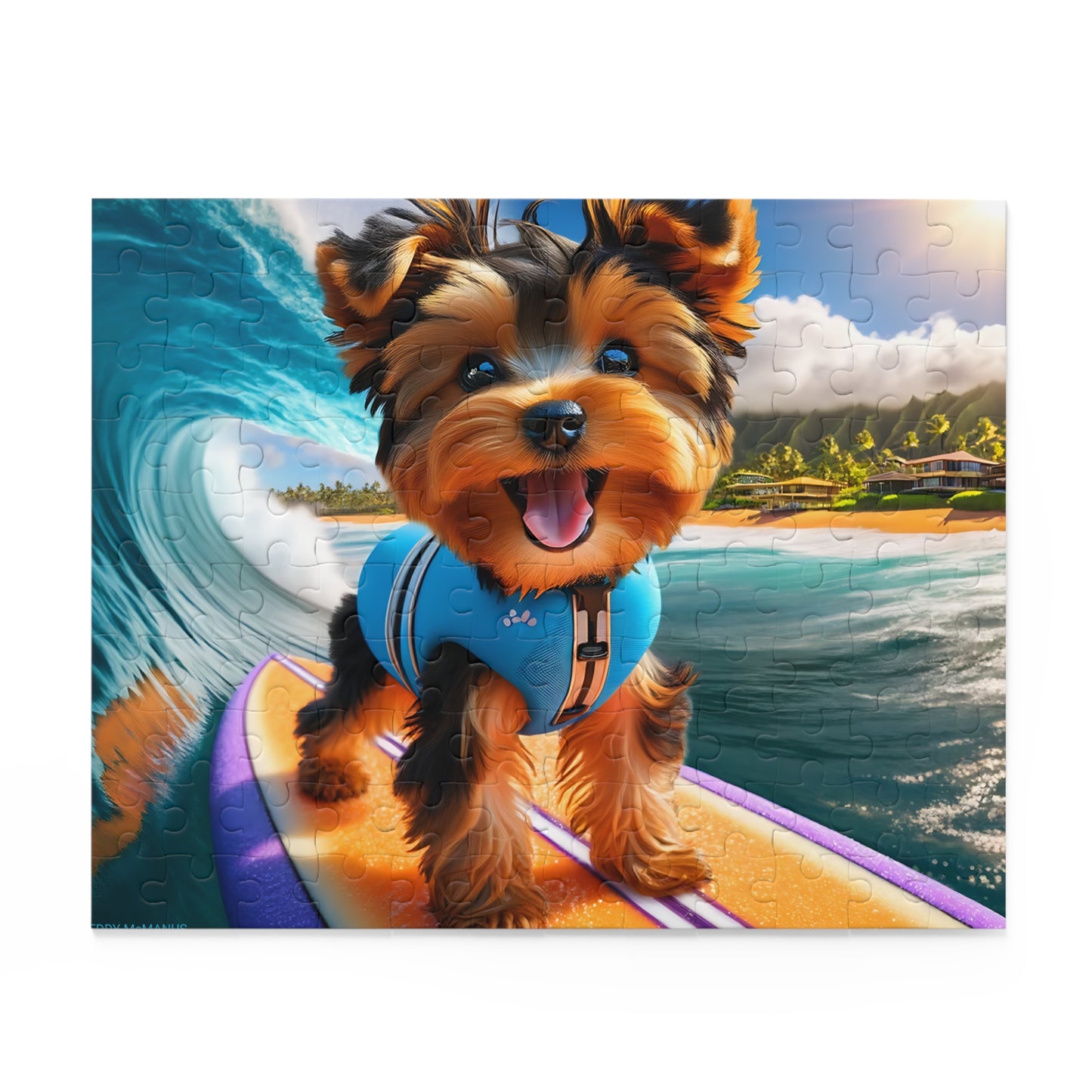Surf Pups! Surfing Yorkie Puppy Puzzle 2 - (120, 252, 500-Piece)