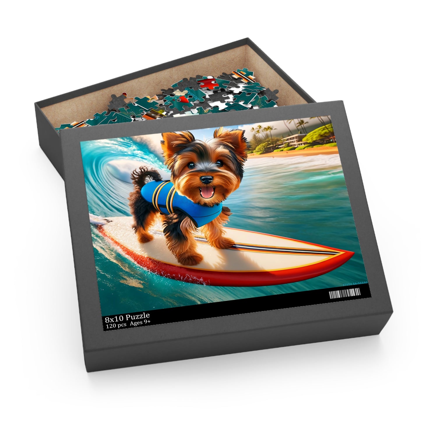 Surf Pups! Surfing Yorkie Puppy Puzzle 11 - (120, 252, 500-Piece)