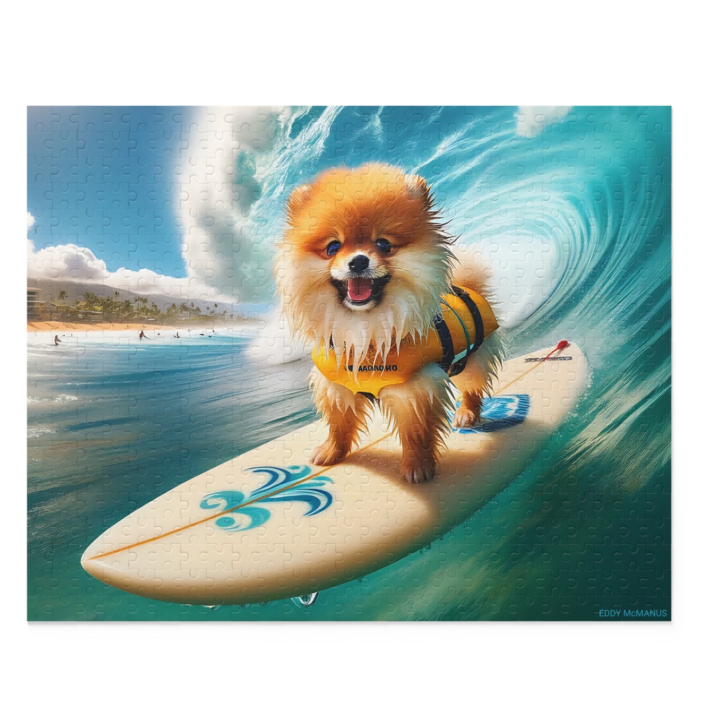 Surf Pups! Surfing Pomeranian Puppy Puzzle 8 - (120, 252, 500-Piece)