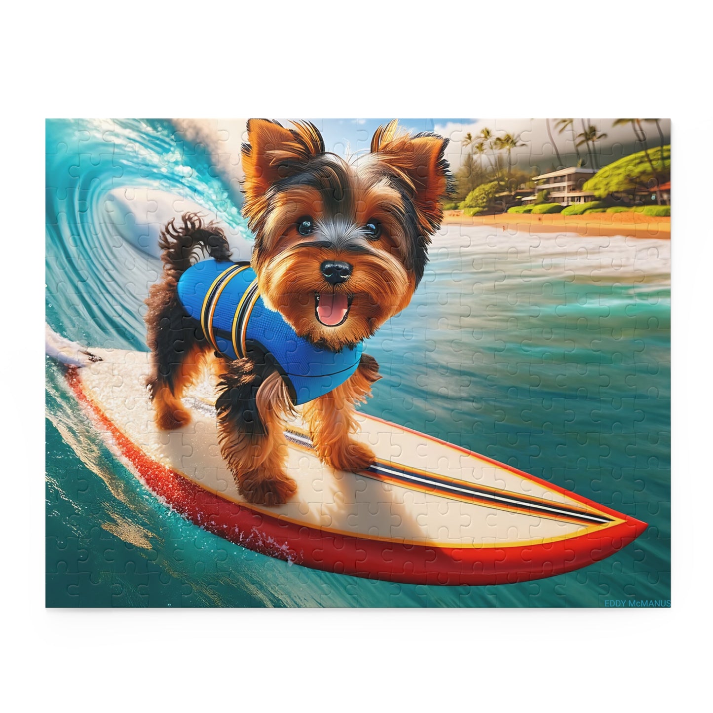 Surf Pups! Surfing Yorkie Puppy Puzzle 11 - (120, 252, 500-Piece)