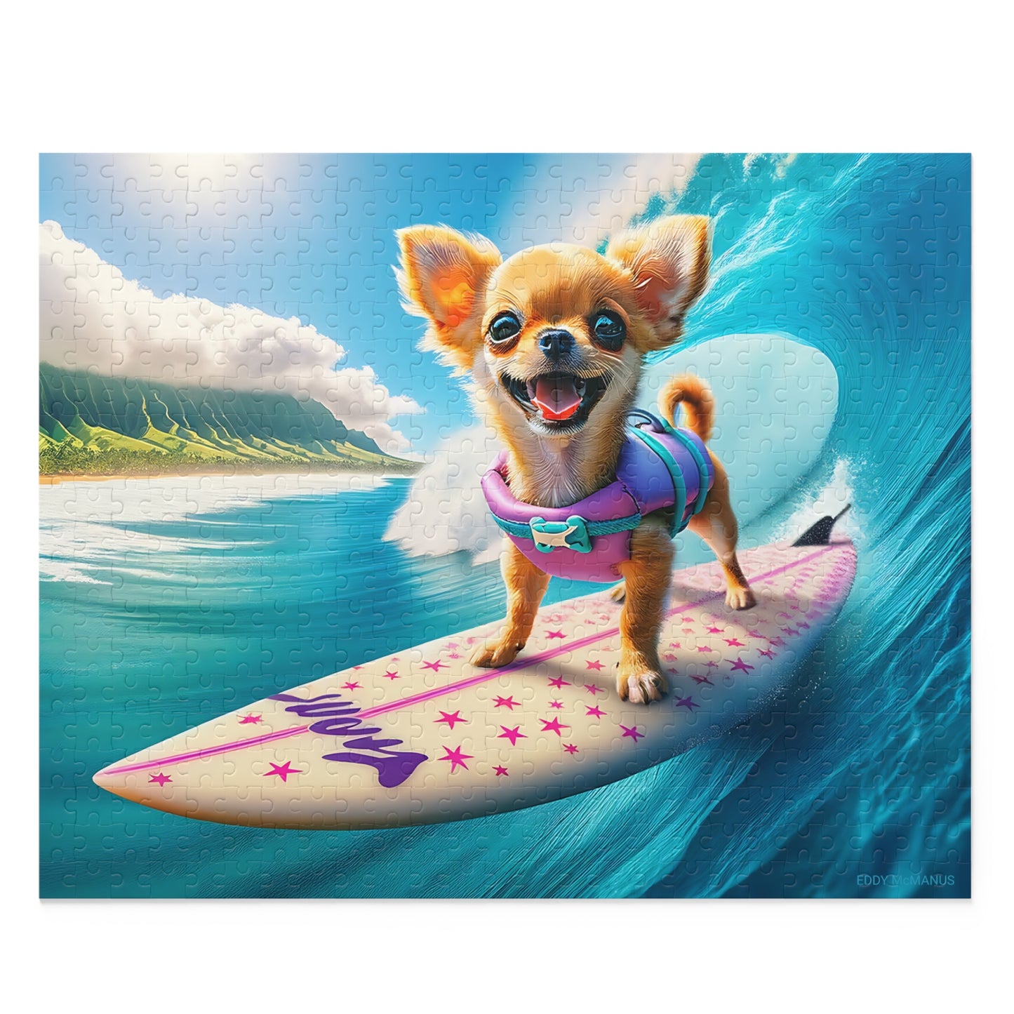 Surf Pups! Surfing Chihuahua Puppy Puzzle 9 - (120, 252, 500-Piece)